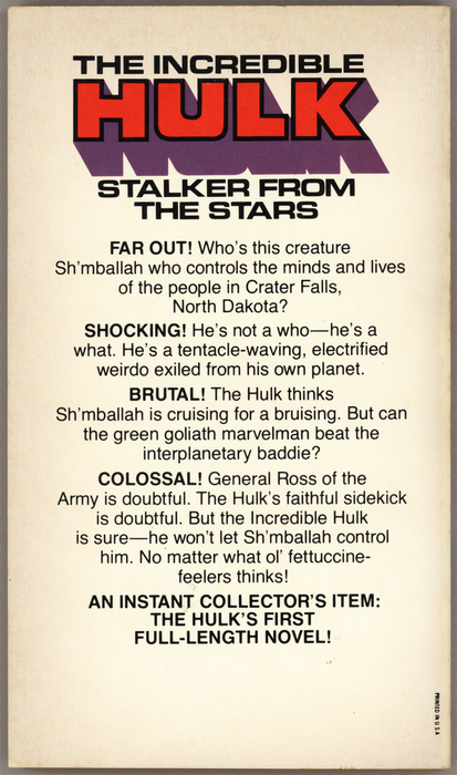 Incredible Hulk: Stalker From The Stars - Paperback (1978)