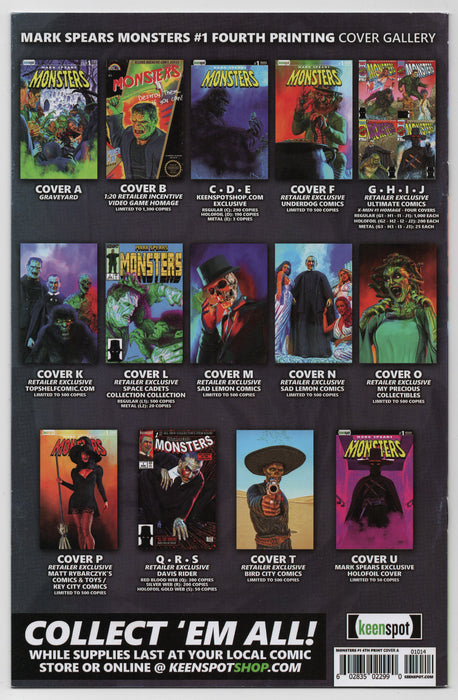 Mark Spears Monsters #1 (9.2) 4th Print