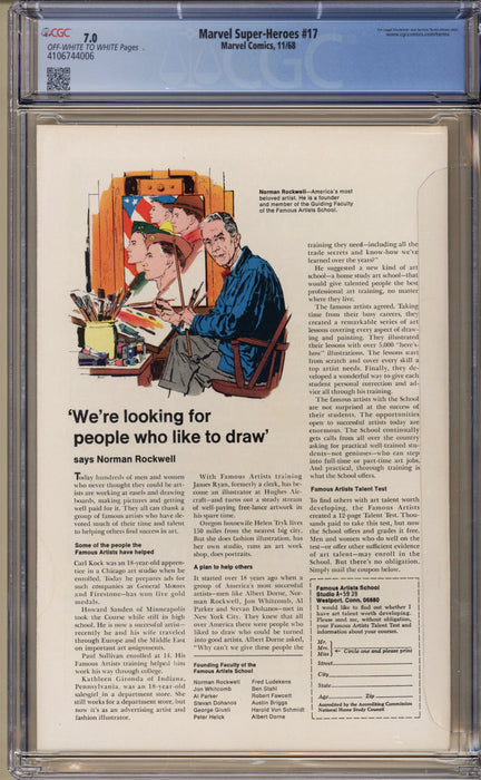 Marvel Super-Heroes #17 CGC (7.0)